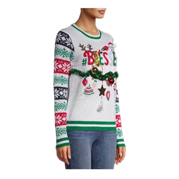 NWT Juniors' Christmas Sweater - Picture 3 of 4